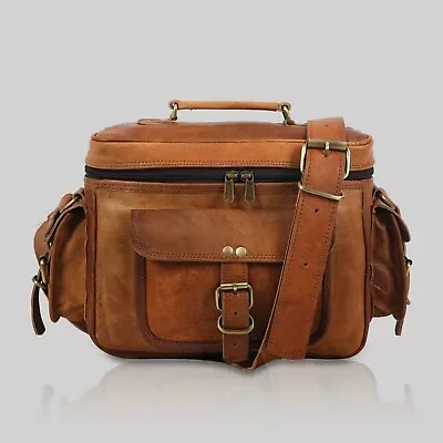 DSLR SLR Lens Vintage Leather Camera Shoulder Messenger Satchel Bag For Men • $58.28