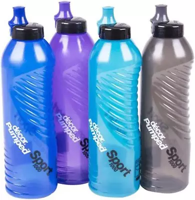 Decor Pumped Sports Slider Water Drink Bottle 1 Litre Assorted • $11.31