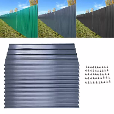 12X Cladding Roofing Metal Profile Galvanized Corrugated Roof Sheets With Screws • £59.99