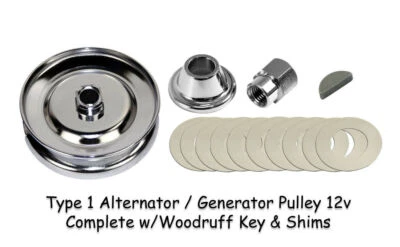 $35 • Buy Vw Type 1 2 Bug Bus Ghia Chrome 12 Volt Alternator / Generator Pulley Complete