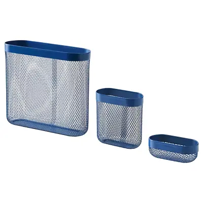 SKÅDIS Storage Basket Set Of 3 Dark Blue • £13.99