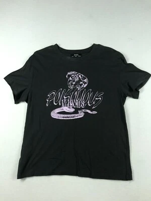 $12 • Buy Bershka T-Shirt Graphic Tee Womens Black Size L Short Sleeve Basic Casual Top