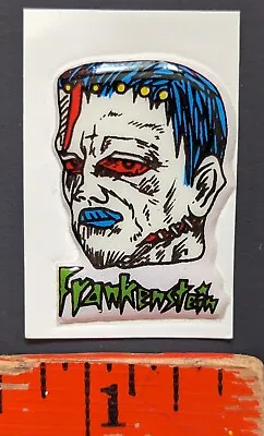 Vintage 1970s Frankenstein Monster Glow In Dark Puffy Sticker Card • $4.95