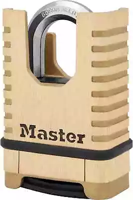 MASTER LOCK Brass Heavy Duty Solid Padlock Security Level 9/10 Outdoor Combi • £33.45