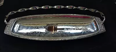 Vintage  Queen Anne  Silver Plated Sandwich Tray With Folding Handle • £20