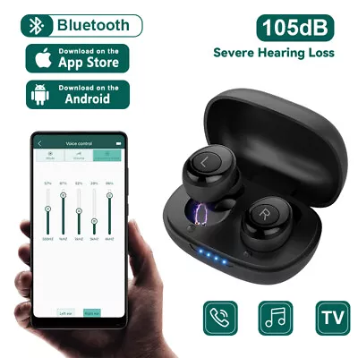 Rechargeable Hearing Aid Hearing Aids Bluetooth Earphone Elderly Sound Amplifier • $159.98