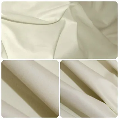 Cotton Polyester Light Cream Crease Resistant Curtain Lining Fabric Free Post • £2.85