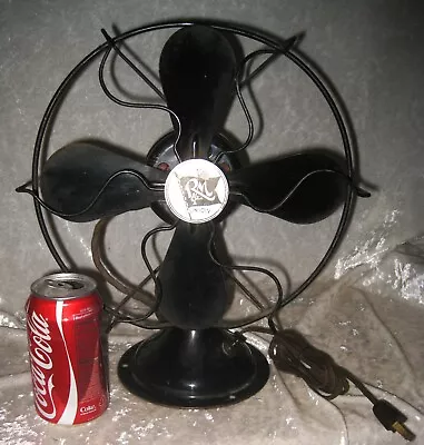 Vintage Single Speed R&M ROBBIN AND MYERS JUNIOR 10  DESK Oscillating FAN • $35