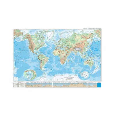 Spanish World Geological Map Poster Canvas Print Decor 36x24inch • $10.56