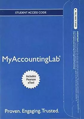 MyAccountingLab With Pearson EText -- Access Card -- For Horngren's Accou - GOOD • $46.31