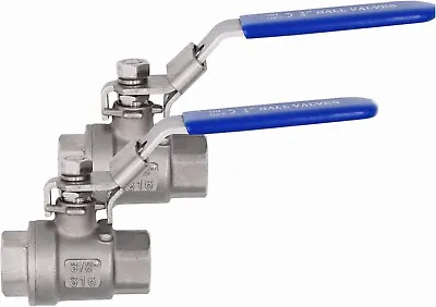 2-Piece 3/8  Ball Valve Full Port 316 Stainless Steel 1000 WOG For Water2Pack • $18.99