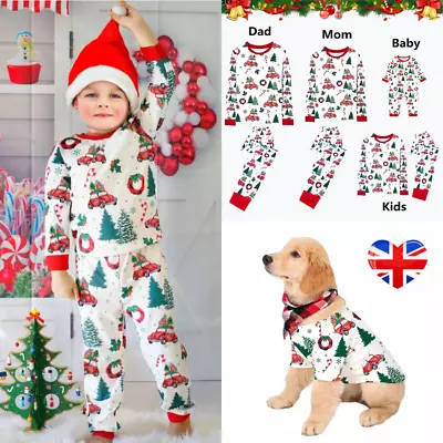 Christmas Family Matching Kids Adult Pyjamas Nightwear Xmas Tree Pajamas Pjs Set • £12.99