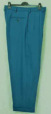 £95 • Buy Men's 1950s Dark Turquoise Peg Trousers Rockabilly 50s RnR R&R 50s Rock & Roll