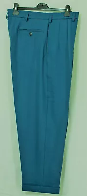 £95 • Buy Men's 1950s Dark Turquoise Peg Trousers Rockabilly 50s RnR R&R 50s Rock & Roll