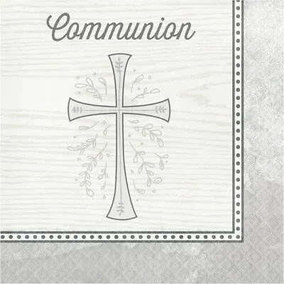Divinity Silver Communion Lunch Napkins Religious Party Supplies Decorations • £3.17