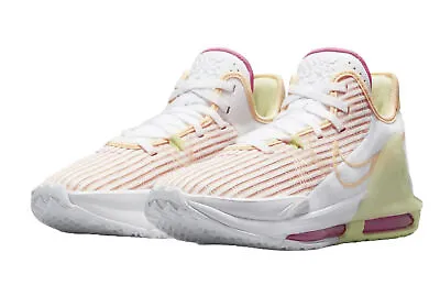 Nike LeBron Witness VI White Volt Lemon Twist Pink Blast CZ4052-101 Men’s Sz 10 • $79.99