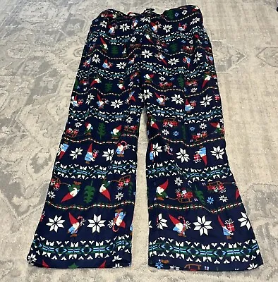 HANNA ANDERSON Holiday Christmas Pajama Pants Blue Gnome Sz Large • $19.99