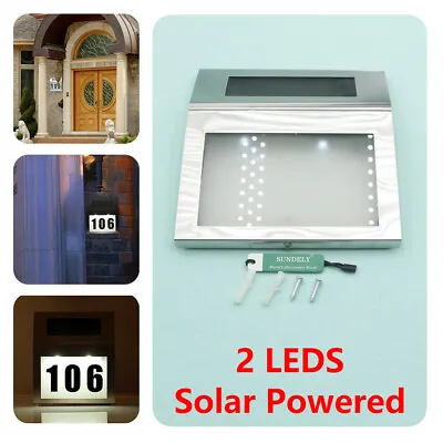 £11.49 • Buy Solar Powered LED Illuminated House Door Number Address Light Wall Plaque Lamps