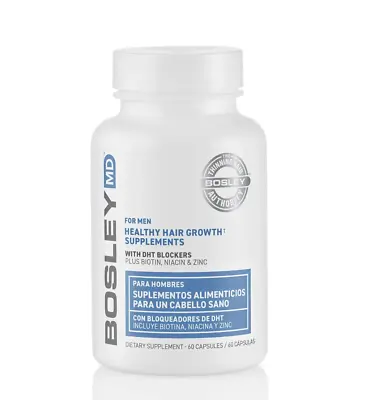 Bosley MD Healthy Hair Growth Supplements DHT Blocking Supplements For Men 60 Ct • $12.99