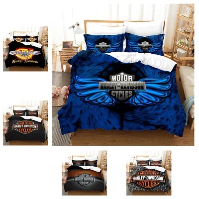 Harlry Harley Motorcycle Series Three-piece Digital Printed Quilt Pillowcase • $12.98