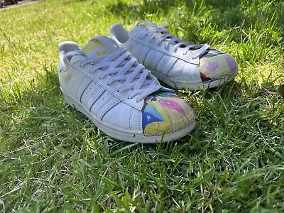 $30 • Buy Adidas X Pharrell Superstar Supershell 'todd James'white & Yellow Us9 Uk8.2