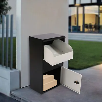 Outdoor Porch Black Package Delivery Box Mail Parcel Drop Mailbox Home Container • $119.70