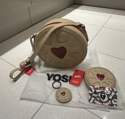 Yoshi Leather Litchfield “Jammie Dodger Biscuit” Cross Body Bag & Purse BNWT • £94.99