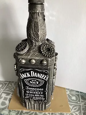 Steampunk  Decorated  Mixed Media  Jack Daniels  1 Litre  Empty Bottle No 33 • $30.31