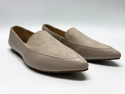 LONDON REBEL Wide Fit Pointed Loafer Shoes Taupe New - Size UK 7 - RRP = £49.99 • £35