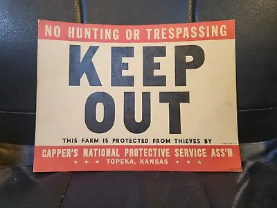 VTG Capper's National Protective Service ~ Sign  NO HUNTING KEEP OUT  • $10