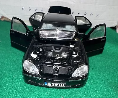 2000 Mercedes Benz S 600 Pullman Limousine Black 1/18 Diecast By Sunstar 4111 • $120