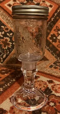 Redneck Wine Glass - Ball Jar On Pedestal With Lid - Single Mason Jar Drinking  • $7