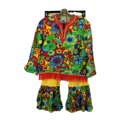 $22 • Buy Childrens 60s 70s Hippie Groovy Flower Child Bell Bottom Denim Pants Costume
