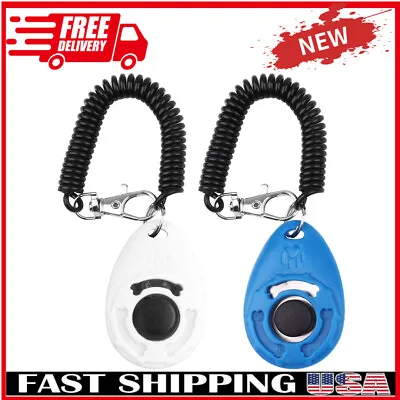 $6.58 • Buy 2 Pack Pet Dog Behavioral Training Clicker With Wrist Strap Durable Lightweight