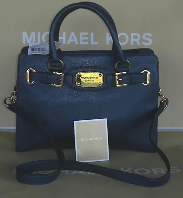 NWT Michael Kors Hamilton MD EW TOTE Leather Tote  Navy RETAIL $328.00 • $219.99