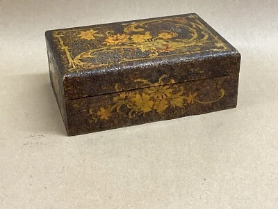 £58 • Buy Antique Arts And Crafts Movement Pokerwork Trinket/Jewllery Box C1900