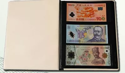 60 Pockets Paper Money Currency Banknote Collection Book Storage Leather Album • $27.99