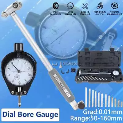 50-160mm Metric Dial Bore Gauge Diameter Indicator Measuring Engine Cylinder Kit • $48.95