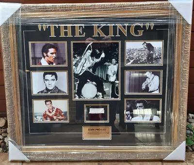 ELVIS PRESLEY Piece Of Owned/Worn Short Sleeve Purple Velour Shirt 1960s Framed • $895