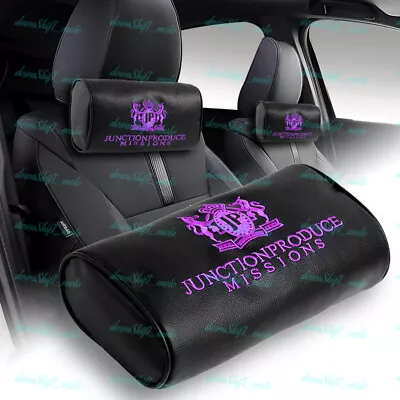 Purple Embroidery Car Neck Rest Pillow Headrest Cushion JP JUNCTION PRODUCE VIP • $26.88