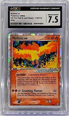 Pokémon EX MOLTRES EX Fire Red Green Leaf 115/112 CGC 7.5 💥 NM-MT+ • $99.95