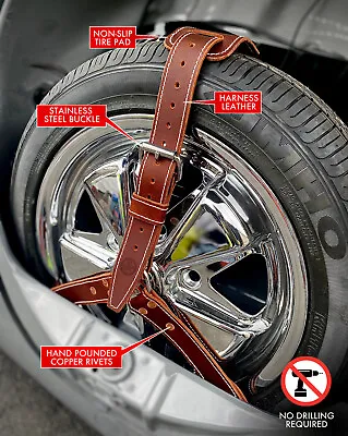 3-Point Spare Tire Rally Strap For All VW Beetles Up To 1967 In Brown Leather • $164.98