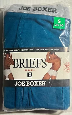 VTG JOE BOXER 3 PACK CLASSIC RARE COLORED Mens Briefs SMALL New Old Stock Cotton • $119.99