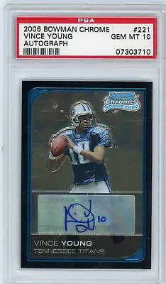 2006 Bowman Chrome Rookie Autograph Vince Young RC Auto /199 PSA 10! Pop 1! Read • $134.95