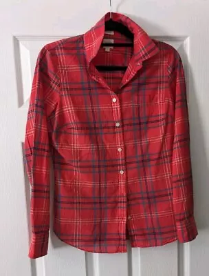 J Crew Perfect Fit Women's Plaid Shirt Long Sleeve Size S • $17.99