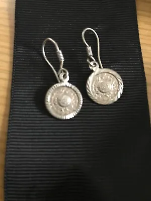 Sterling Silver 925 Earrings Mayan Calender • $20