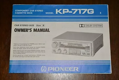 Vintage Pioneer Car Stereo Size B Model Kp-717g Owners Manual • $31.19