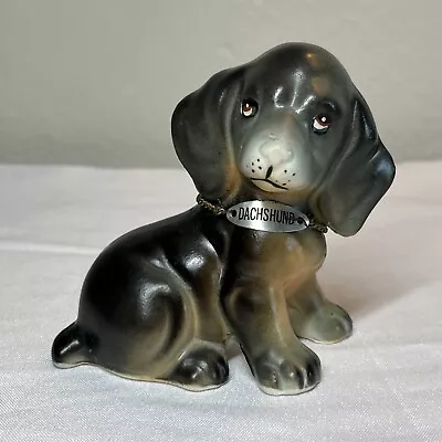 Vintage Dachshund Porcelain Puppy Dog Figurine W/ Collar Tilso Japan • $15