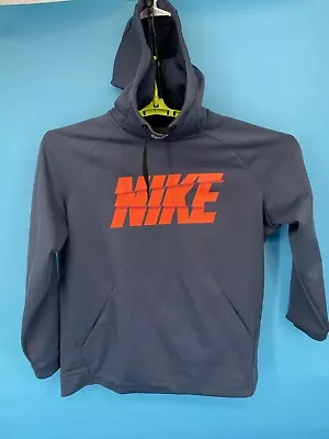 Nike Hoodie Mens XL Gray Orange Logo Mock Neck Tech Fleece Dri Fit Sweatshirt • $22.21
