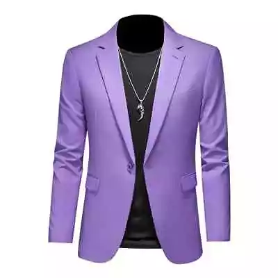 2023 New Men's Business Casual Suit Solid Fit Jacket Party Coat • $61.32